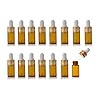 Enslz 15 Stuks Mini Amber Navulbare Glazen Etherische Olie Flessen Oogdruppelaar voor Essentiële Oliën Parfums…