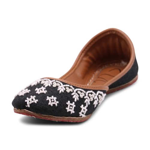 Women's Plain Jutti Indian Mojari Casual Khussa Flats