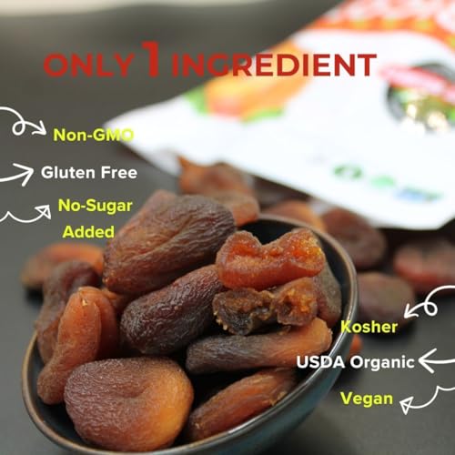 Perfect Delights Sun-Dried Organic Apricots, Vegan & Healthy Fruit Snack for Kids and Adults - Single Pack (32 oz) - Image 6