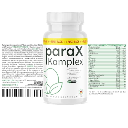 ParaX Komplex Kapseln | Für deine körperliche Balance | Premium Qualität | 90 Kapseln Inhalt
