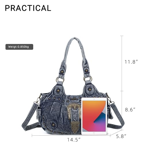 Image of Angel Kiss Hobo Bags for Women Vegan Leather Purses and Handbags Ladies Chic Shoulder Bags Crossbody Purses with Metal Studs