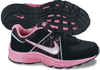 NIKE T-RUN 5 (GS/PS) BIG KIDS/LITTLE KIDS 443988-002 (11, BLACK/METALLIC SILVER-LASER PINK-WHITE)