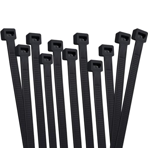 16 inch Zip Ties 100 Pcs, Long Zip Ties 16 inch, Self-Locking Large Nylon Tie Wraps for Indoor and Outdoor, Black