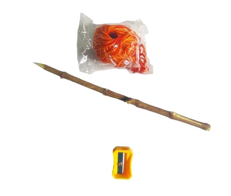 Image of Anar ki Kalam, (Used for writing on Bhojpatra) - Set of 1 Stick with FREE Kalawa & Sharpener | Perfect for Pooja, Mantra & Bhojpatra Yantra and Mantra Writing | Anar ki kalam 1 piece