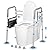 Takuyada Stand Alone Toilet Safety Rails, Adjustable Toilet Safety Frame, Toilet Rails for Seniors, Foldable Toilet Safety Frames & Rails, Toilet Bars for Elderly and Disabled (400LBS)