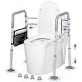 Takuyada Stand Alone Toilet Safety Rails, Adjustable Toilet Safety Frame, Toilet Rails for Seniors, Foldable Toilet Safety Frames & Rails, Toilet Bars for Elderly and Disabled (400LBS)
