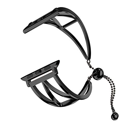 Aesy Correa de Reloj, Ahuecar Acero Inoxidable Universal Accesorios de Reemplazo de Bandas de Reloj de Pulsera, para Apple Generación 1/2/3/4 (42 / 44mm, Negro)