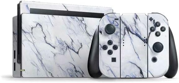 Skinit Decal Gaming Skin Compatible with Nintendo Switch Bundle - Aqua Blue Marble Ink Design