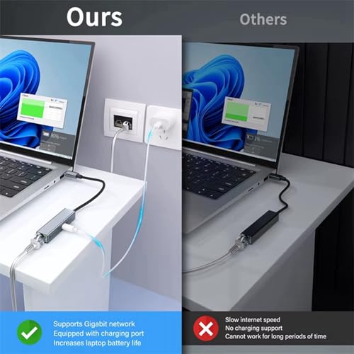 Adaptateur Type C vers Ethernet pour connexion RJ45 stable et charge continue PC - 5