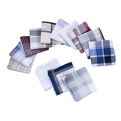 Assorted Pack Of Mens White Color Border Cotton Handkerchiefs #TOP3