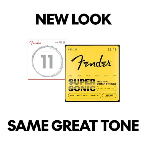 Image of Fender Super 250 Nickel-Plated Steel Electric Guitar Strings, Medium Gauge .011-.049, Model 250M, Model 0730250408