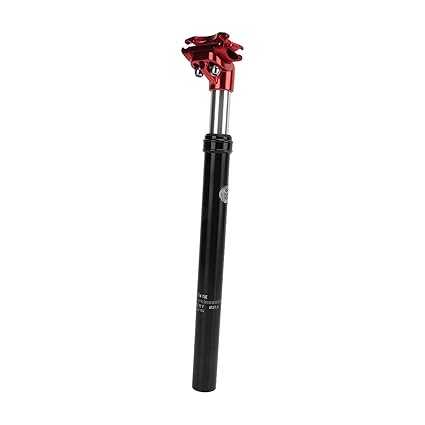 Bike Damping Suspension Seatpost, Comfortable Aluminum Alloy Suspension Seat Post Oil Pressure 27.2mm for Bike(KSP630-27.2mm*350mm Black and red)