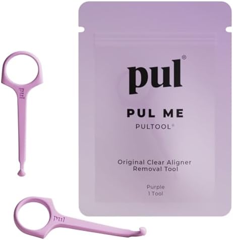 PUL Pack of 2 Aligner Removal Tool – Invisalign Remover Tool & Retainer Hook for Clear Aligners, Trays & Night Guards – Reusable Invisalign Accessories, Aligner Hooks & Retainer Removal Hook – Purple