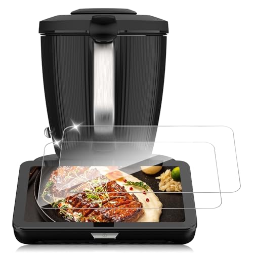 QULLOO Schutzfolie für Vorwerk Thermomix TM7 für Panzerglas 2 Stück Displayschutz für Thermomix TM7 Küchenmaschine Zubehör 9H Härte Schutzglas Kratzfest Displayschutzfolie Ultra Klar Glas Folie