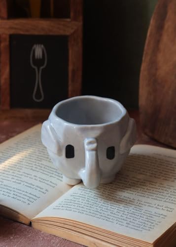 Image of Weaving Home Ceramic Coffee Mug - The Cutest Ele Mug with Easy to Hold Handle Design, Microwave and Dishwasher Safe