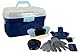 PFIFF 100576 Putzkiste mit Inhalt, Kinderputzbox, 6-teiliges Putzzeug für Kinder, Pferdepflege, Blau