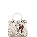 Christian Dior, Pre-Loved Toile de Jouy Lady Dior Bag Beaded Leather Medium, White
