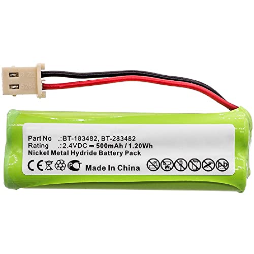 Compatible Cordless Phone Battery, Works with Vtech DS6424 Cordless Phone, (Ni-MH, 2.4V, 500 mAh) Ultra Hi-Capacity, Compatible with Vtech 89-1348-01-00, BT183482/BT283482 Battery