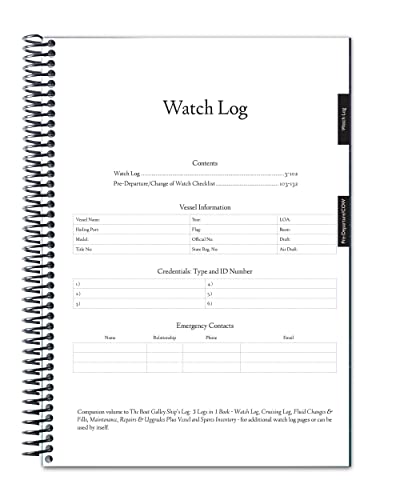 The Boat Galley Watch Log (Supplement to 5-in-1 Ship's Log)