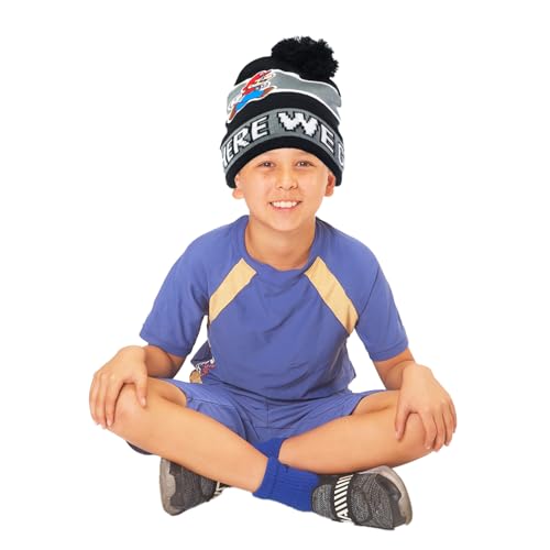 Image of Super Mario Winter Hat and Mittens Set - Bundle with Knit Beanie, Gloves, Stickers for Toddlers | Super Mario Bros Cold Weather Pack for Kids