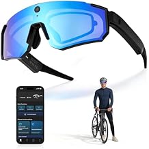 AI Smart Glasses with Camera 4K Video Recording Glasses with EIS Stabilization, ChatGPT Enabled, IP66 Waterproof, Polarized Sports Sunglasses for Cycling, Outdoor Activities Great Gift for Men