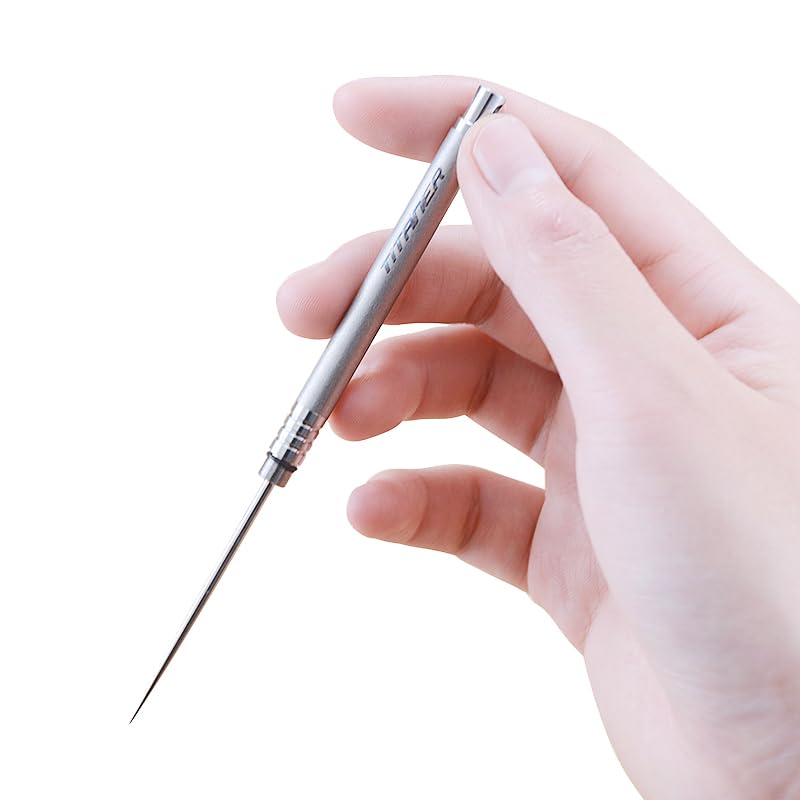 Titanium EDC Toothpick with Case, Lightweight and Reusable, Portable Multipurpose Tool for Personal Use or Gifting (Grey)