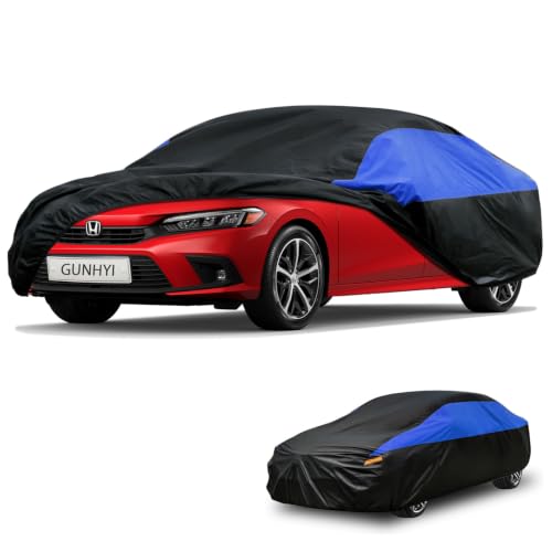 Image of GUNHYI Car Cover Custom Fit Civic Waterproof All Weather, Lightweight Full Exterior Cover for Automobiles Outdoor Sun UV Rain Dust Snow Wind Protection.