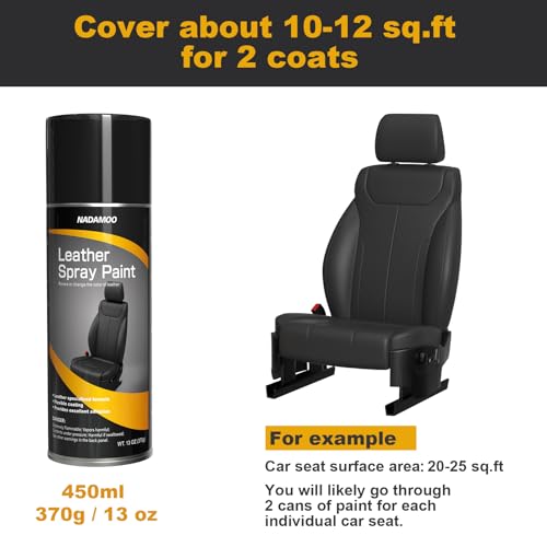 Nadamoo Ordorless Leather Spray Paint Matte Black, Water-Based Aerosols Color Renew For Car Seats Couches Shoes thumb #5