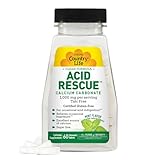 Country Life Acid Rescue Chewable Tablets - Certified Vegan & Gluten-Free Heartburn Relief, 400mg Calcium & Magnesium, Non-GMO, Sugar-Free Mint Flavor, Supports Bone Health, 60 Count