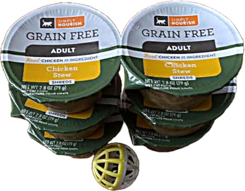 SIMPLY NOURISH Adult Cat Food Shreds 6-2.8 Ounce Cups (Chicken Stew (Shreds))