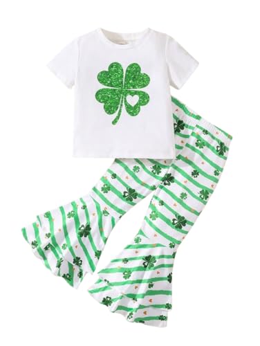 Image of Ayzozuy Kids Toddler Girl Clothes Letter Print Graphic Top + Leopard Print Flare Leg Pants 2PC Summer Clothing Set