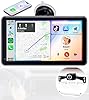 Befumly Portable Wireless CarPlay Screen - 7-inch Plug & Play No Dashboard Removal Upgrade for Older Cars - Compatible for Apple CarPlay & Android Auto with Backup Camera