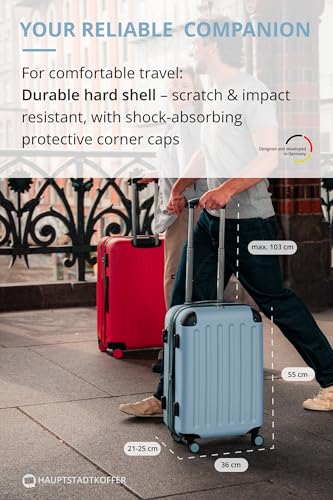 Image of HAUPTSTADTKOFFER - Spree - Hartschalen-Koffer Koffer Trolley Rollkoffer Reisekoffer, Pool Blue, 55 cm (S), Hand Luggage