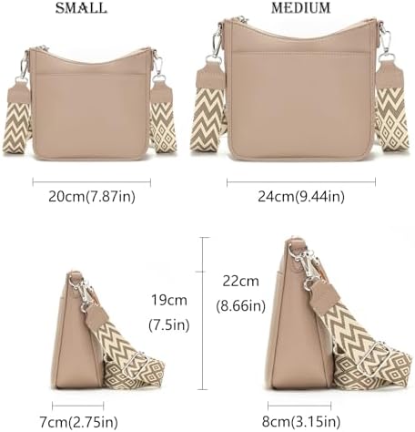 YISUOHOOM Schoudertas dames middelgroot handtas dames crossbody bag, beige
