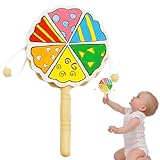 Cadeau Idéal: Grâce à son design unique, ce tambourin encourage l'enfant à développer son sens du rythme tout en enrichissant le jeu d'une expérience sensorielle plaisante. Il offre ainsi une manière agréable de capter l'attention et d'éveiller la curiosité par le son et l'interaction.