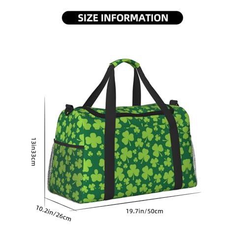 Duffle Bag For Travel Shamrock Clovers Travel Bag Carry On Bag For Womens Mens Gym Weekender Overnight Trips4