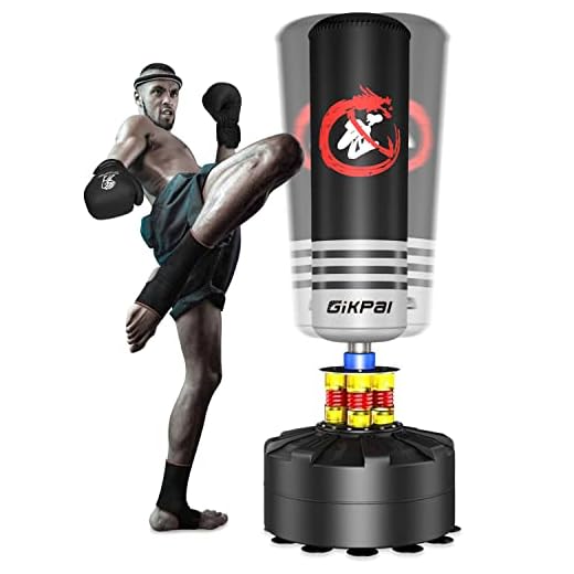 GIKPAL Punching Bag, 70'' Freestanding Heavy Boxing Bag with Stand for Adult Teens Kids, Kickboxing Bag with 12 Suction Cup Base for Home Office Gym
