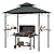 Tangkula 8x5 Ft Grill Gazebo, 2-Tier Barbecue Gazebo with 2 Shelves, 7 Hooks, Metal Frame, Outdoor Grill Canopy for Backyard Garden Poolside (Grey)