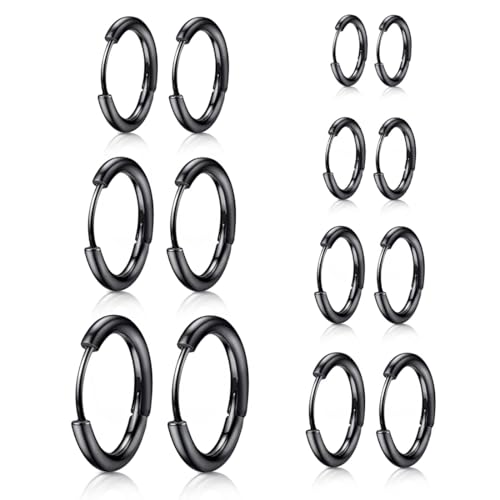 COYUN 7 Paires Boucles d’Oreilles Anneau Homme Femme, Boucle d Oreille Homme Anneaux, Petites Boucles d'Oreilles Créoles, Piercing Oreille Lobe Piercing...