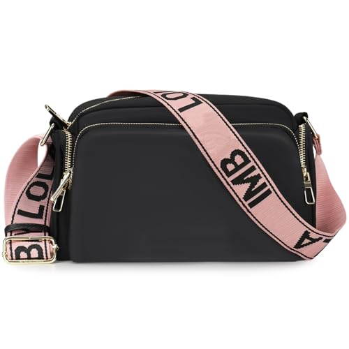 Bolso Crossbody Mujer, Impermeables Bolsa para Mujer Correas Ajustables de Viaje con Múltiples Bolsillos Lona Bolsa de Hombro Gran Capacidad Bolso de...