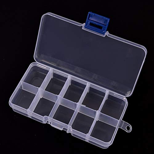 luffybin Adjustable 15/10/24 Slots Jewelry Storage Box Case Clear Jewelry Bead Organizer Box Storage Container Case Craft Organizer Tool