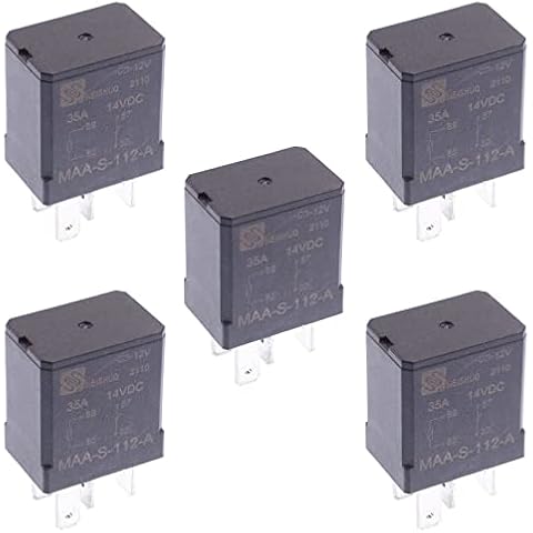 Meishuo 12V Micro Automotive Car Relay 35A 4-Pin SPNO Electronics DIY Replacement Repair (Pack of 5) Cover