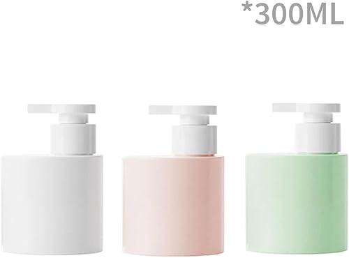 Miniatura 6 de Botellas de bomba de plástico de 10.1 fl oz10.15 onzas, dispensador de botellas de bomba cuadradaredonda, botella vacía de loción, recipiente de