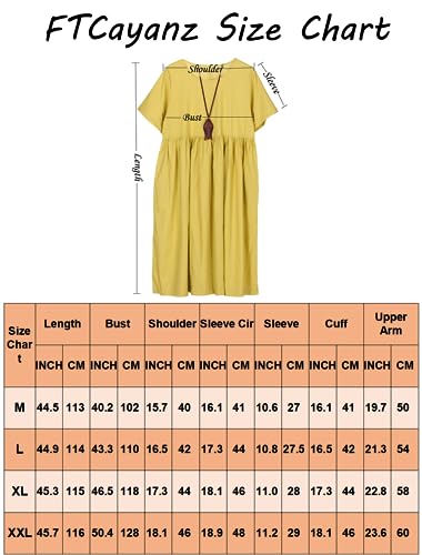 Image of FTCayanz Women's Summer Midi Dress Linen Boho Casual Beach Flowy Sun Dresses with Pockets