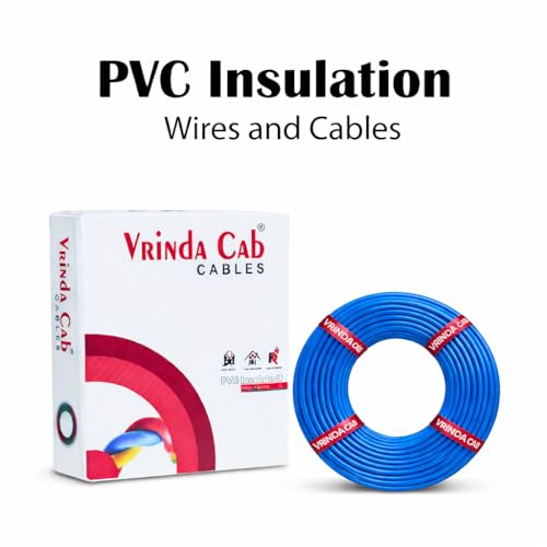 Image of VRINDACabCab 1mm blue House Wire | 45 Meter | FR PVC Insulated CCA Copper Electrical Wire for Home, Office & Industrial Use | Flame Retardant | Durable & Long-Lasting