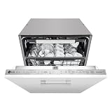 LG DB325TXS Lavastoviglie da Incasso a Scomparsa Totale, 14 Coperti, Wi-Fi con SmartThinQ, Sistema QuadWash a 4 Bracci Irroratori, Vapore TrueSteam, Motore Inverter Direct Drive, 59,8 x 81,5 x 55,4 cm