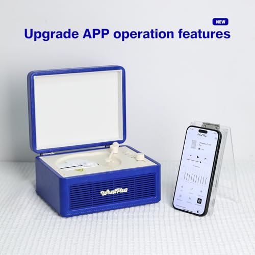 Image of CD Player with Bluetooth Speaker, High-Fidelity Sound, App-Controlled, Magnetic Display for Photos & Pins, Retro Desktop Music Player, Gift for Music Lovers (Dark Blue)