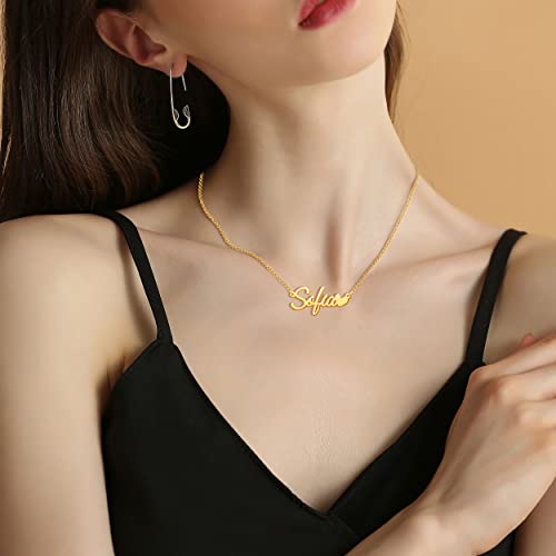 925 Sterling Silver Heart Personal Name Necklace Semi-Custom Made Customized Personalized Gift for Girls Boys Women Men2