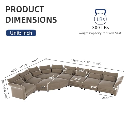Luxury Velvet Sectional Sofa Large