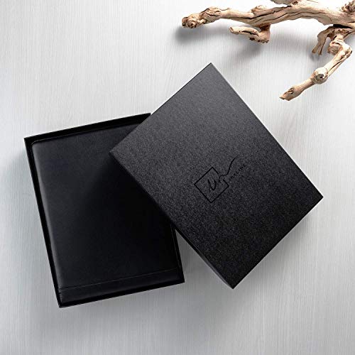 Inkline 7 Ring Check Binder Portfolio -Professional Pu Leather Binder With Zippered Closure -500 Check Capacity -9X13 Inch Sheets -Document & Card Organizer - Large Tablet Pocket - Black (80001) #TOP5